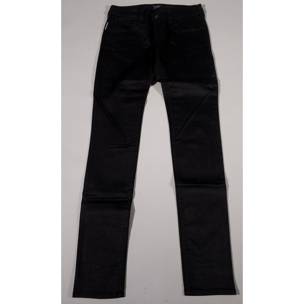 Armani Jeans Slim Fit Pants Womens 27 Black Modal Blend Zipper Pockets J44FL